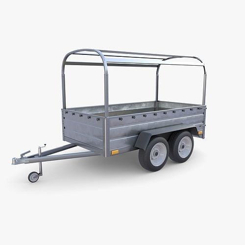 Cargo Trailer v6 Low-poly 3D model 3