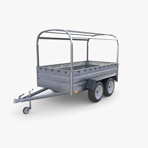 Cargo Trailer v6 Low-poly 3D model 2