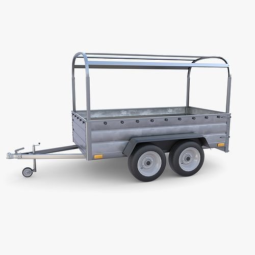 Cargo Trailer v6 Low-poly 3D model 4