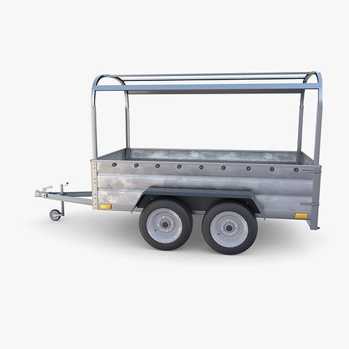 Cargo Trailer v6 Low-poly 3D model 5