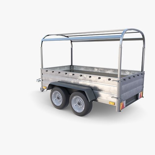 Cargo Trailer v6 Low-poly 3D model 6