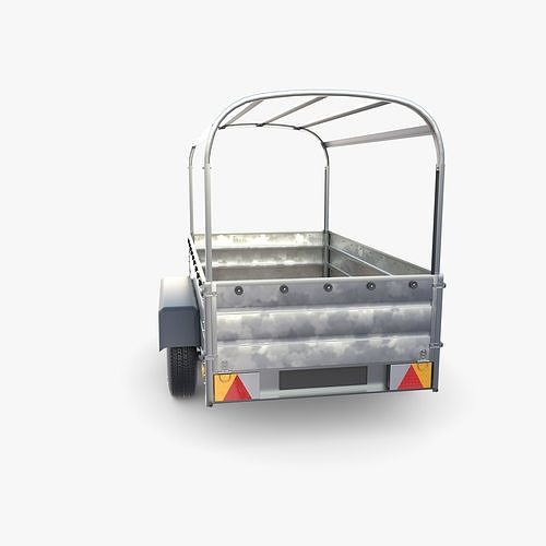 Cargo Trailer v6 Low-poly 3D model 7