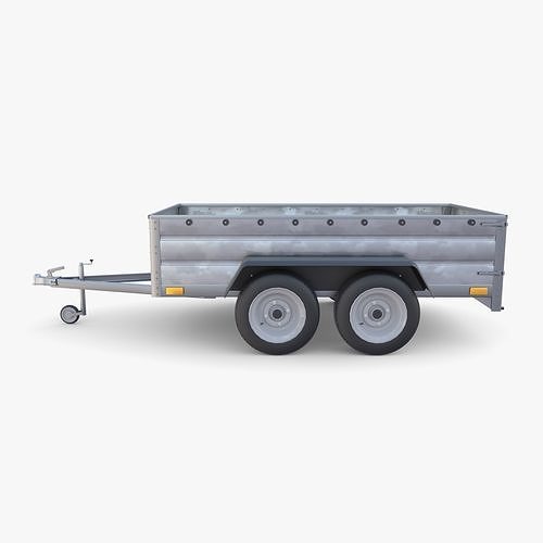Cargo Trailer v7 Low-poly 3D model 3