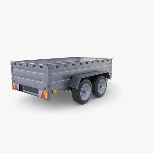 Cargo Trailer v7 Low-poly 3D model 6