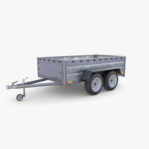 Cargo Trailer v7 Low-poly 3D model 2