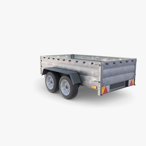 Cargo Trailer v7 Low-poly 3D model 4