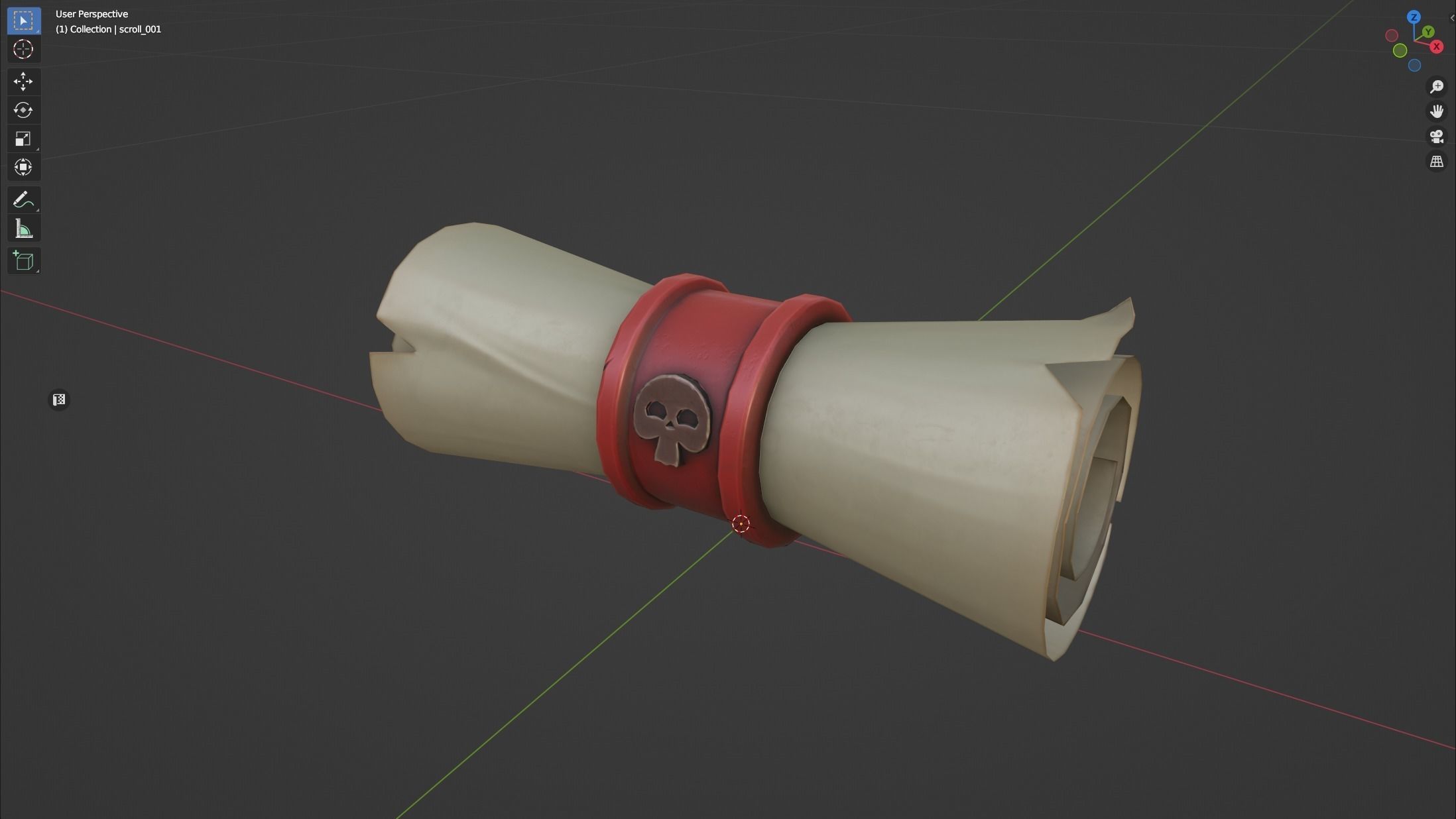 Stylized Scroll Low-poly 3D model_9