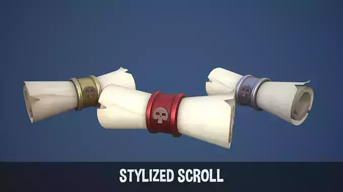 Stylized Scroll Low-poly 3D model