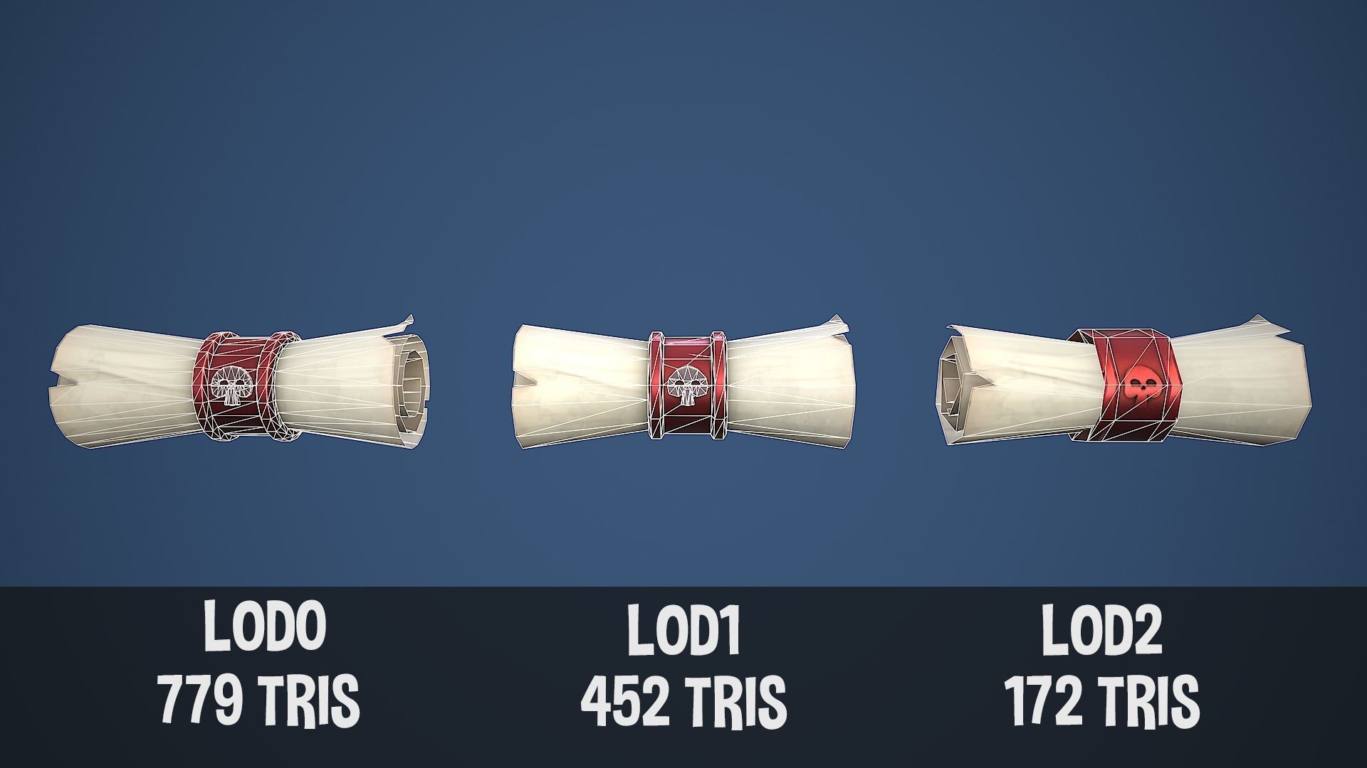 Stylized Scroll Low-poly 3D model_8