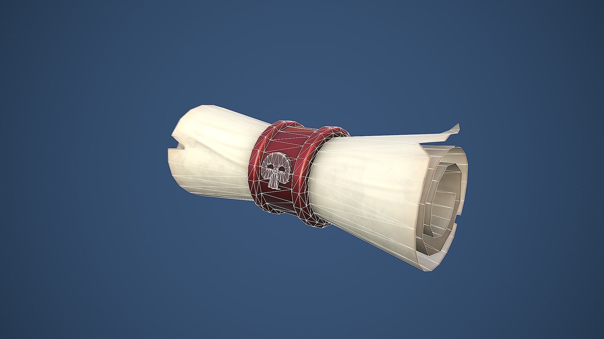 Stylized Scroll Low-poly 3D model_5