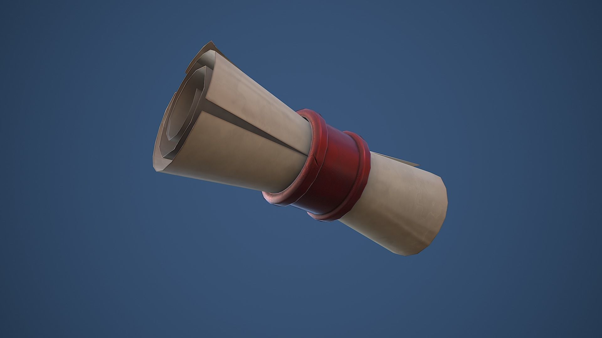Stylized Scroll Low-poly 3D model_6
