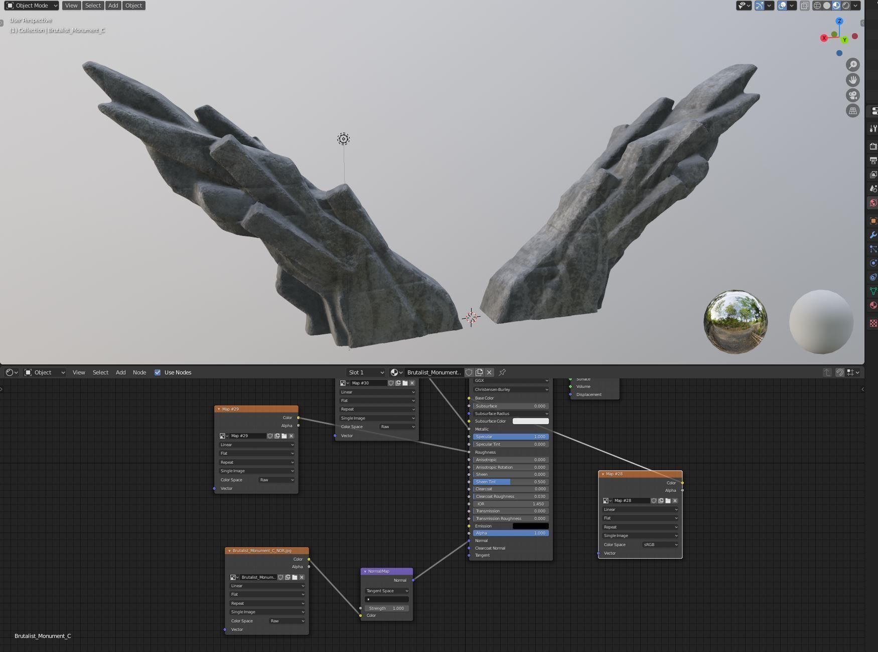 Brutalist Monument 3D model_9