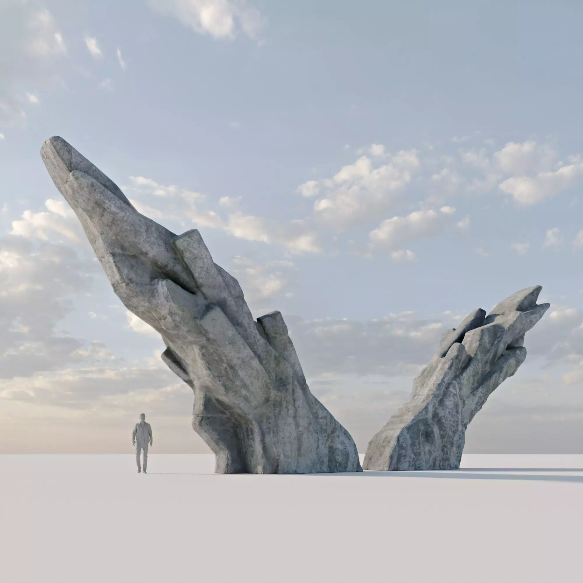 Brutalist Monument 3D model_0