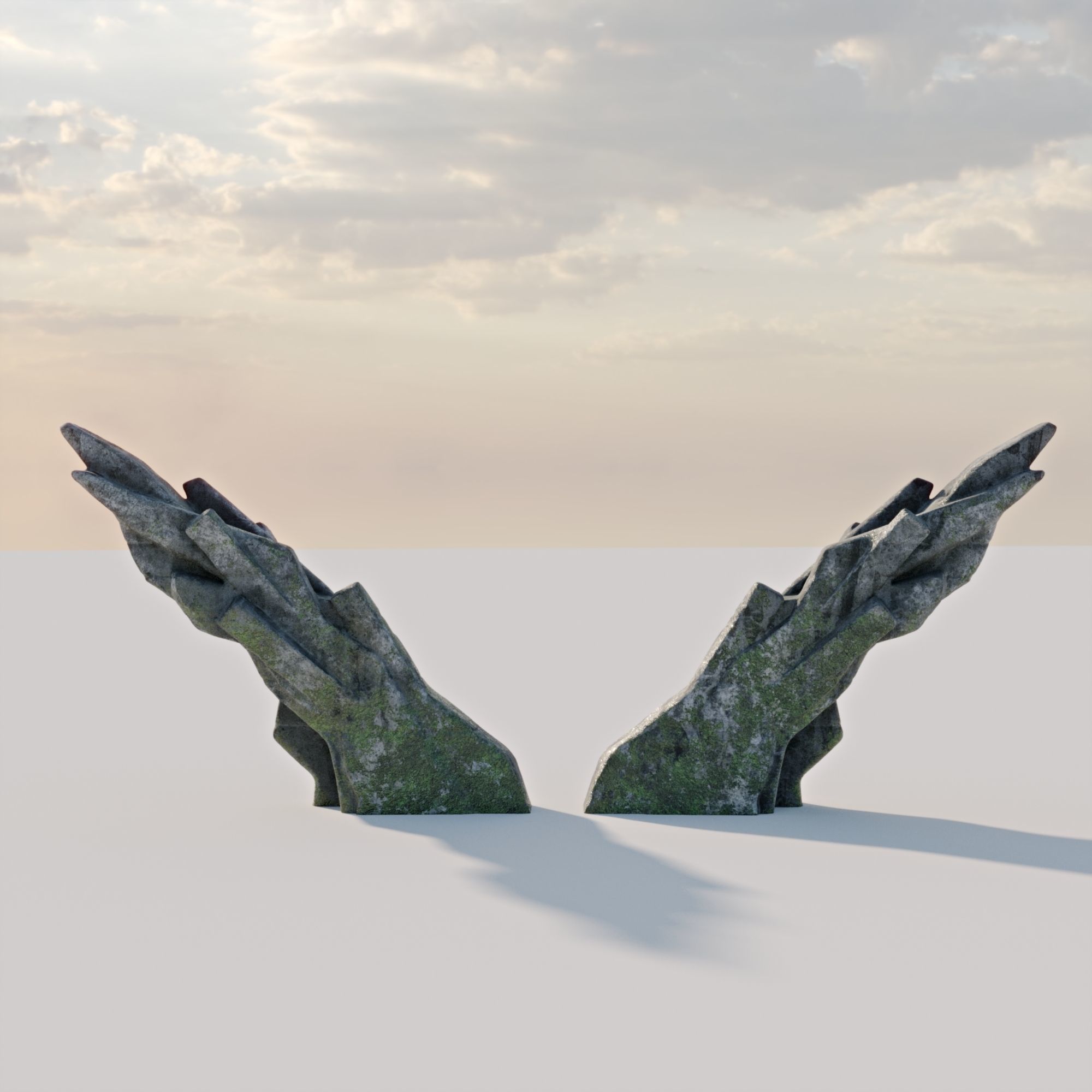 Brutalist Monument 3D model_7