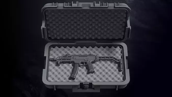 CS-34 SMG With Hands And Weapon Case Low-poly 3D model CS-34 SMG With Hands And Weapon Case Low-poly 3D model
