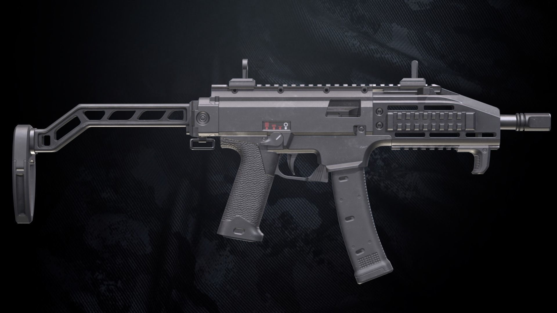 CS-34 SMG With Hands And Weapon Case Low-poly 3D model_5