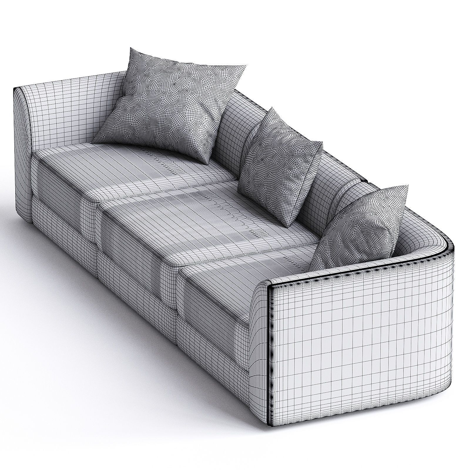 Maura Modular 3 Piece Sofa 3D model_2