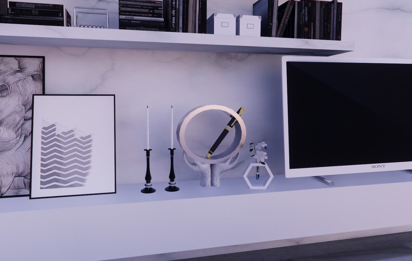 METALLIC PALM PEN HOLDER 3D model_1