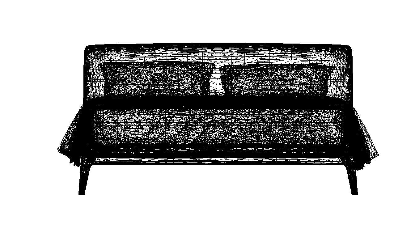 MODERN DOUBLE BED SOFT HEADBOARD Low-poly 3D model_3