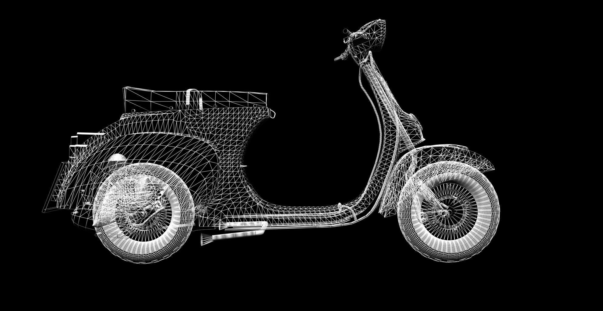 Vespa 1969 model Low-poly 3D model_4