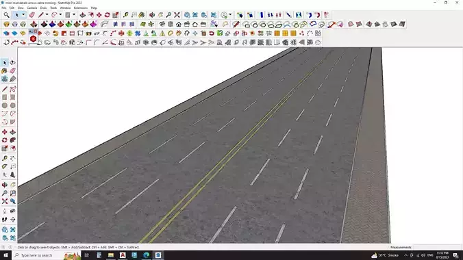 main road details arrows zebra crossing