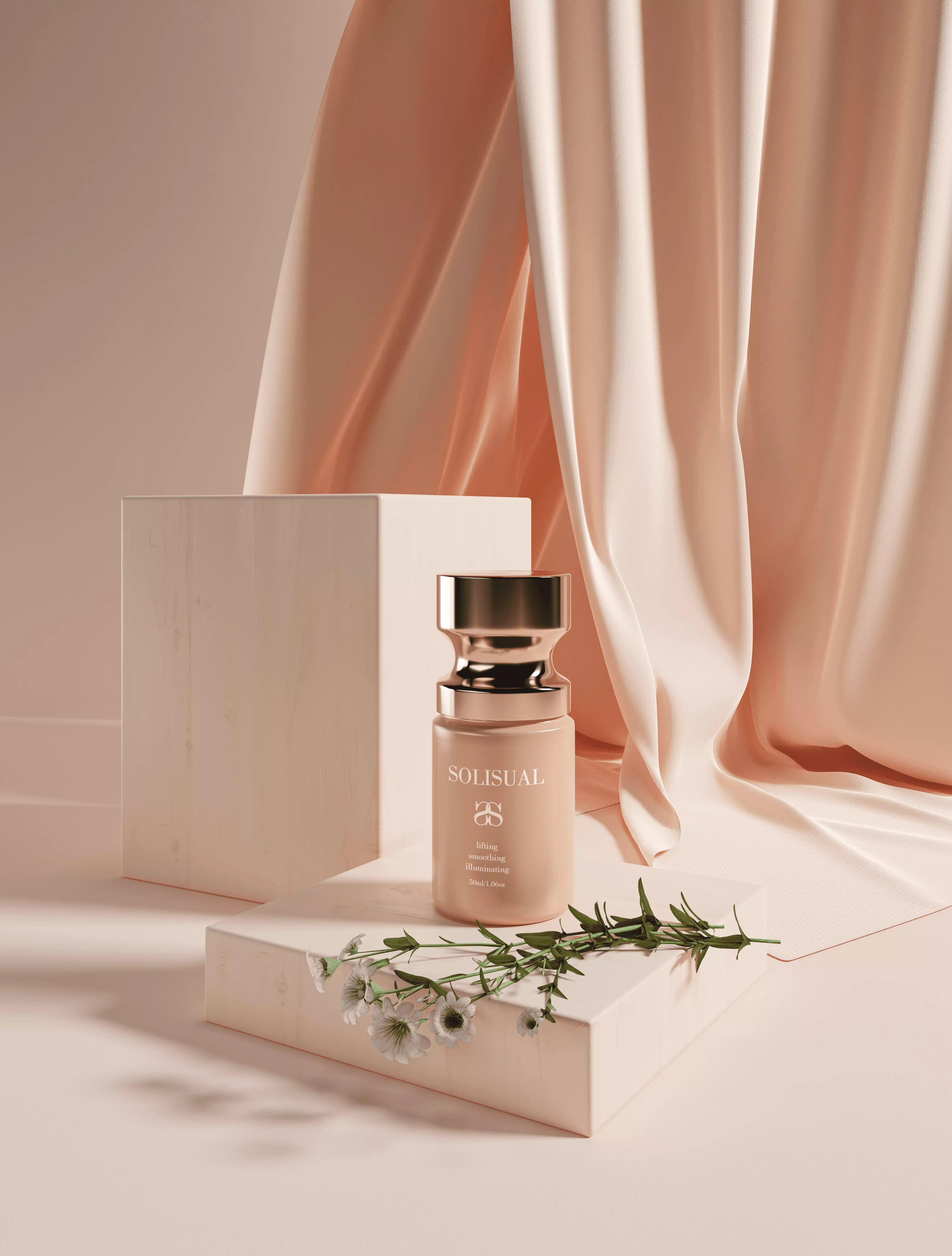 skincare beautycare product mock up set 3D model_0