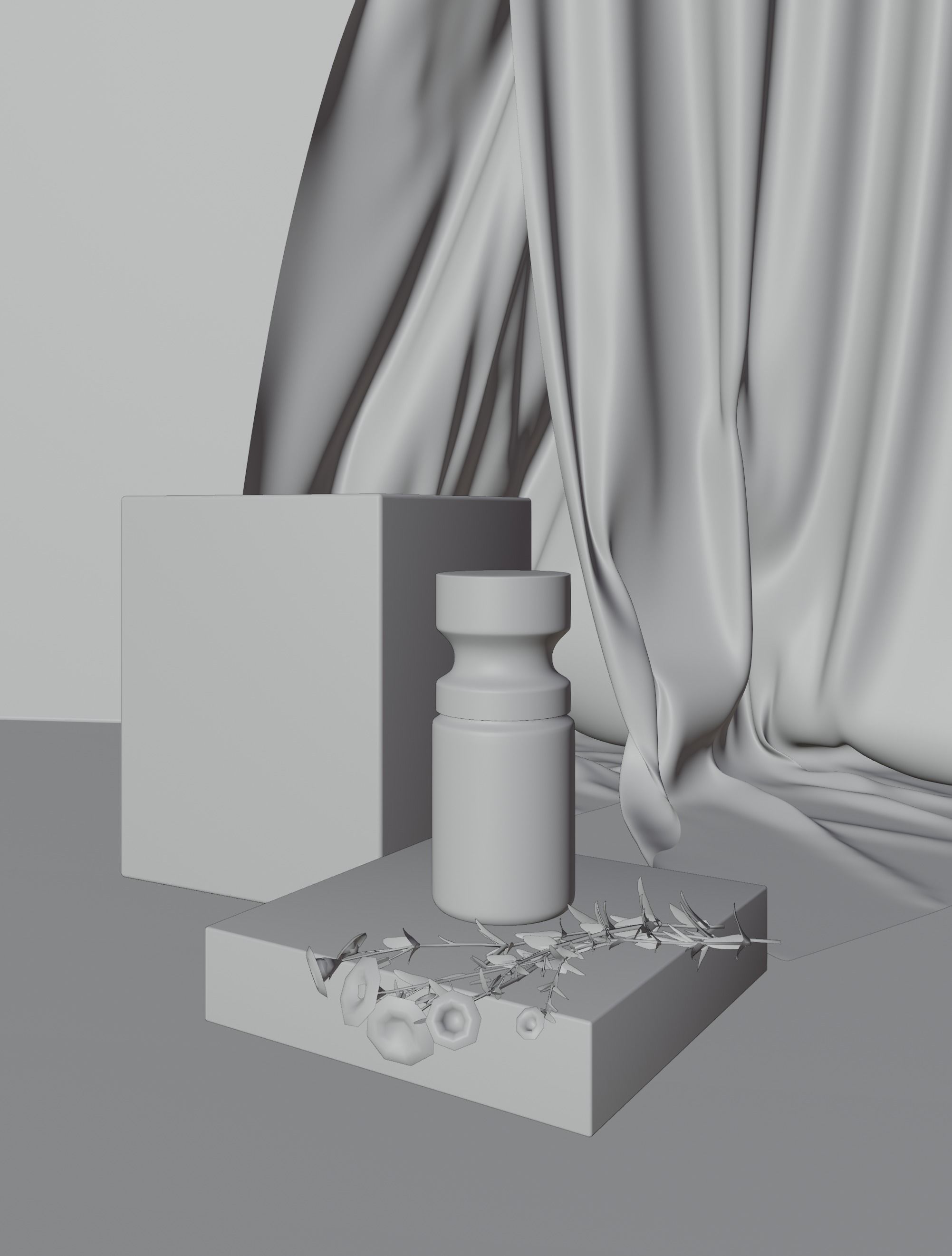 skincare beautycare product mock up set 3D model_1