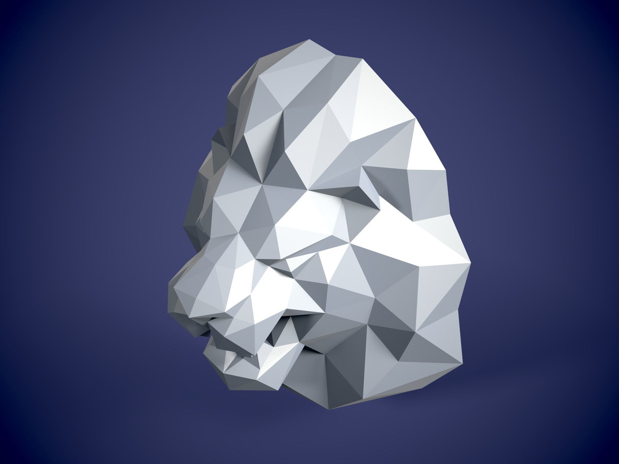 Low Poly style Lion and Pepakura 3D print model_6