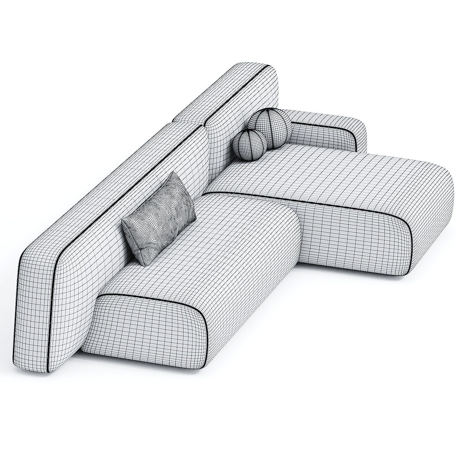 Suiseki Sofa  3D model_2
