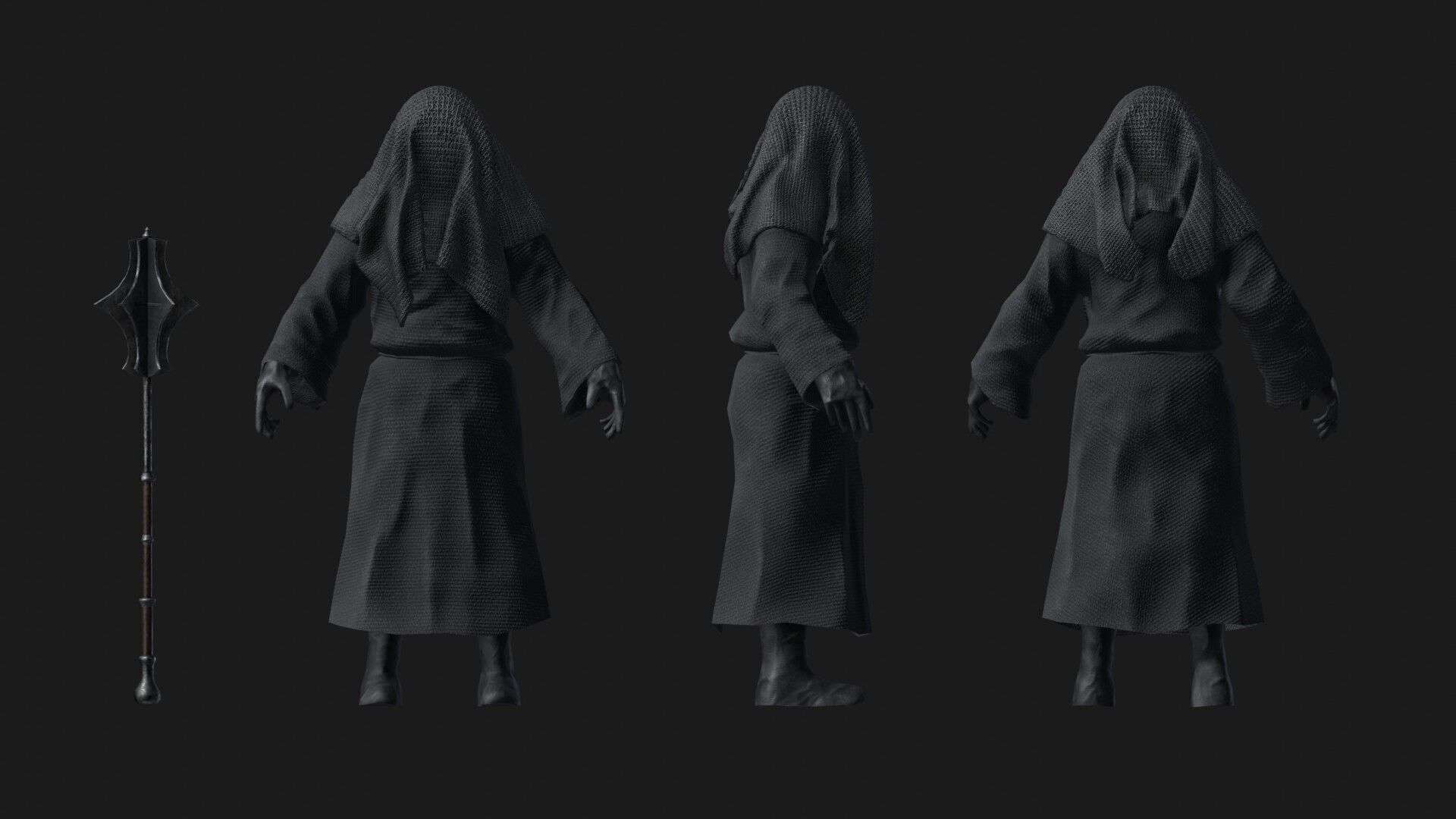 Black Knight Low-poly 3D model_1