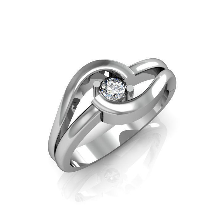 solitair ring 3D print model_7