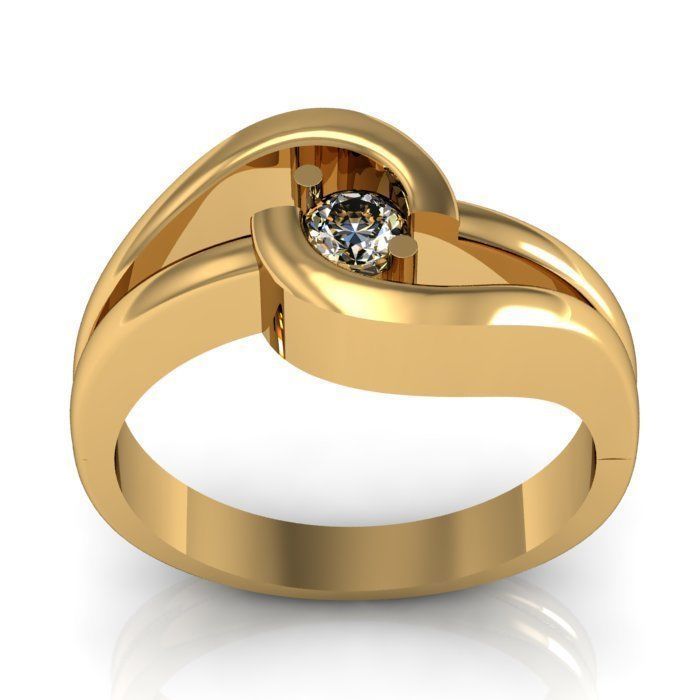 solitair ring 3D print model_4