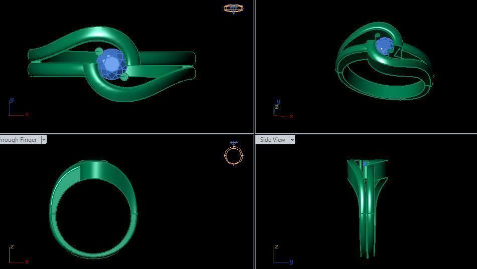 solitair ring 3D print model_13