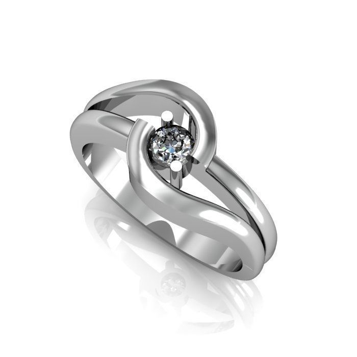 solitair ring 3D print model_1