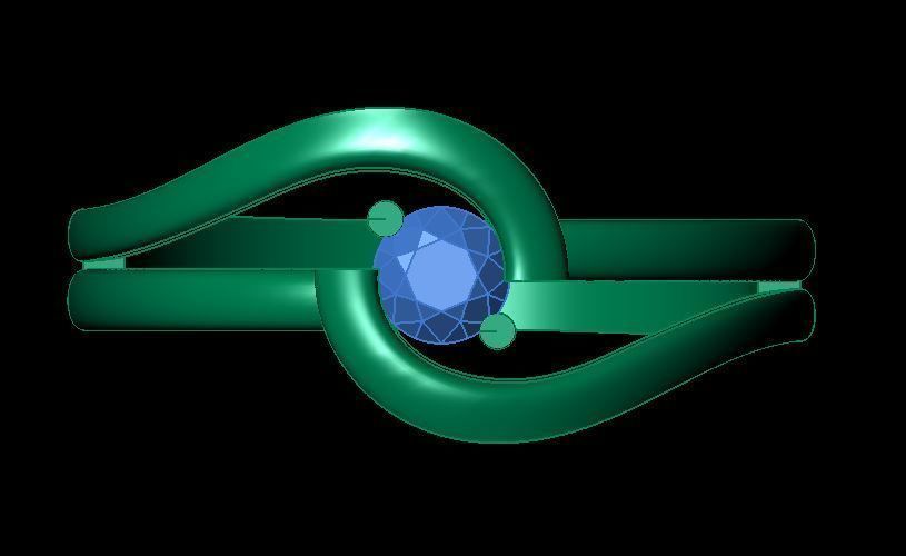 solitair ring 3D print model_10