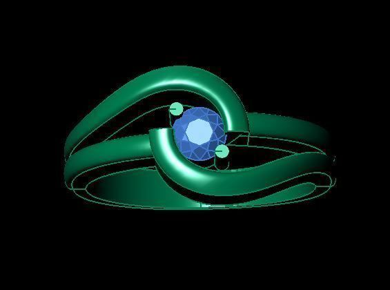 solitair ring 3D print model_9