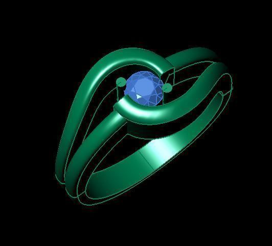 solitair ring 3D print model_8