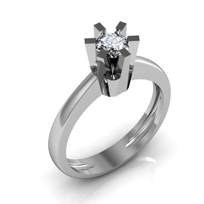 solitaire ring 3D print model_5