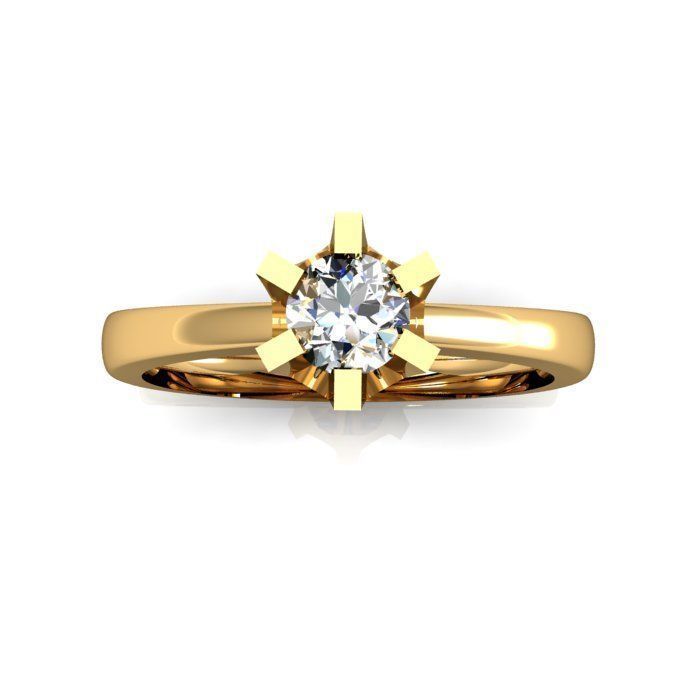 solitaire ring 3D print model_6