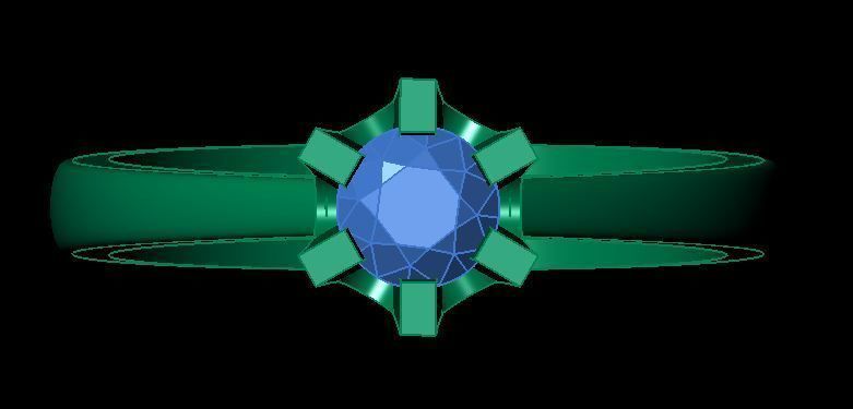 solitaire ring 3D print model_10