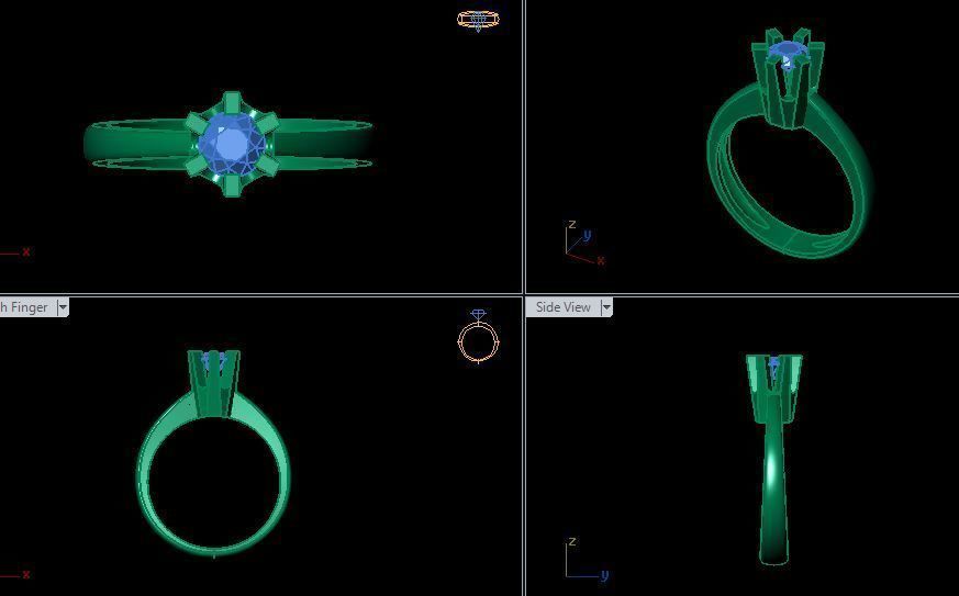 solitaire ring 3D print model_13