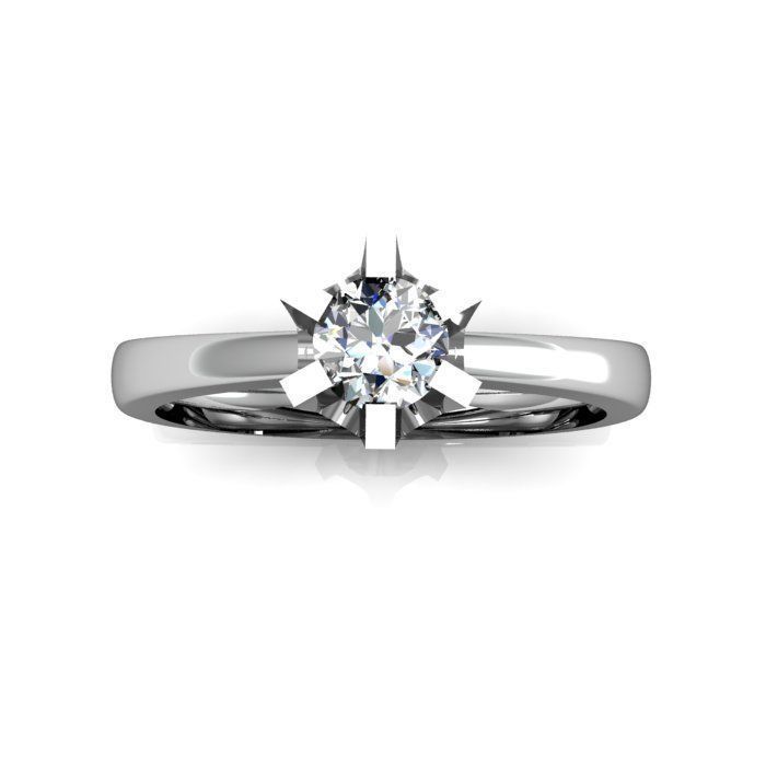 solitaire ring 3D print model_7