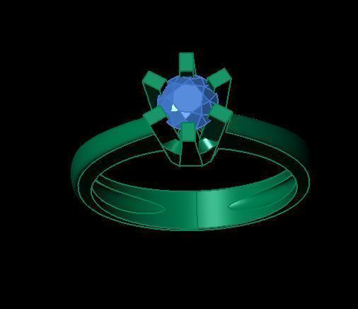 solitaire ring 3D print model_9