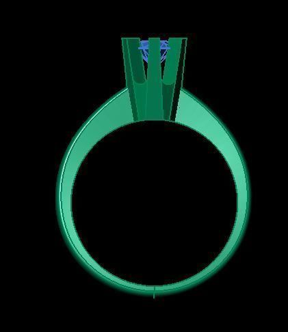 solitaire ring 3D print model_11