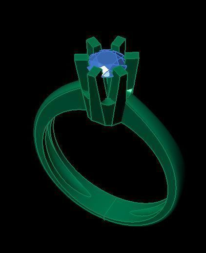 solitaire ring 3D print model_8