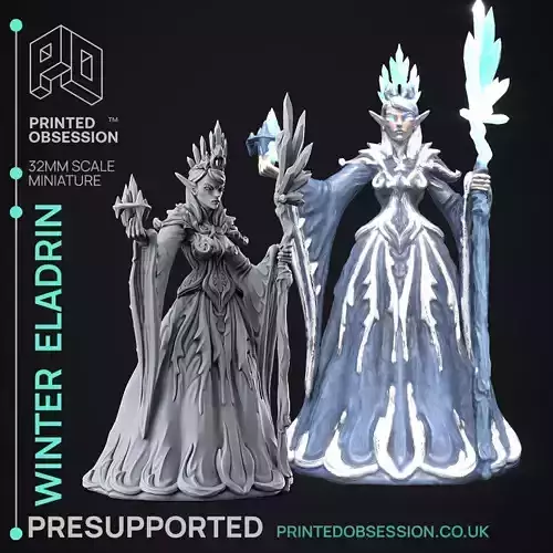 Eladrin Winter - 3D Printable TTRPG - PRESUPPORTED - 32mm 