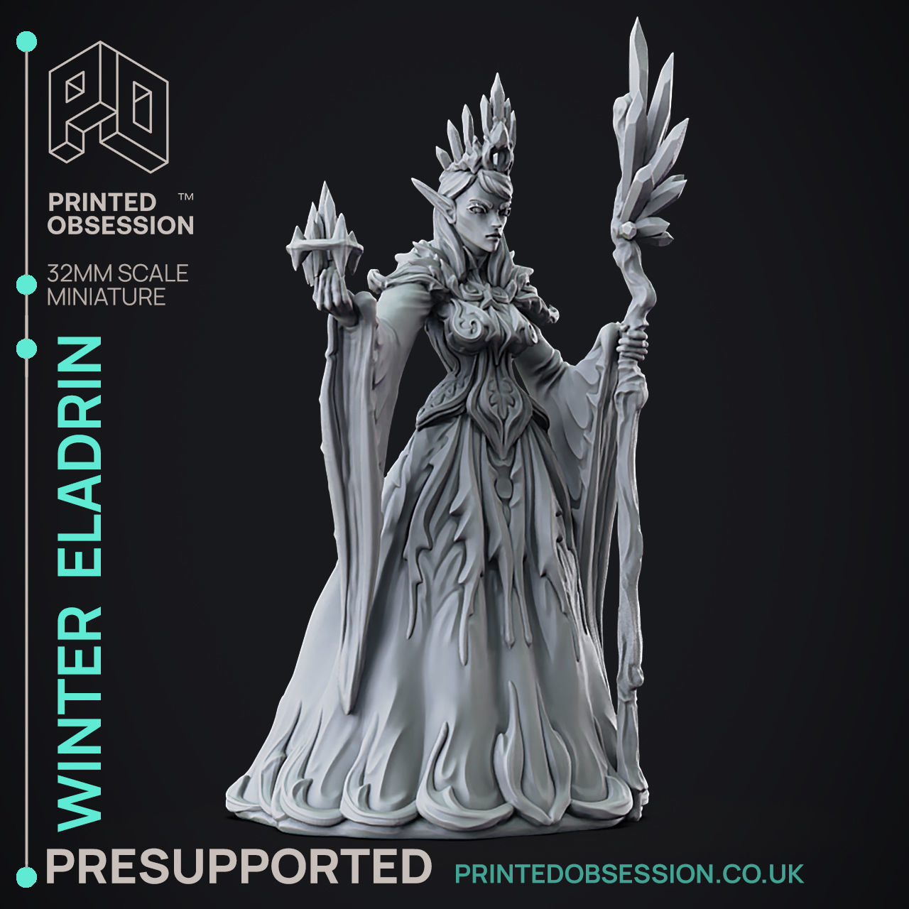 Eladrin Winter - 3D Printable TTRPG - PRESUPPORTED - 32mm 3D model 3D ...