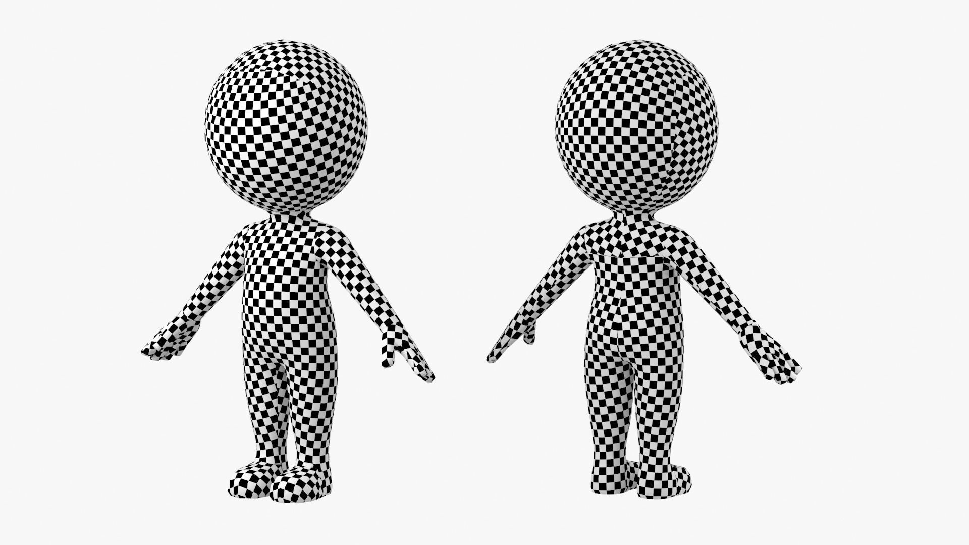 Cute Stickman In A-Pose CAT Rig Low-poly 3D model_19