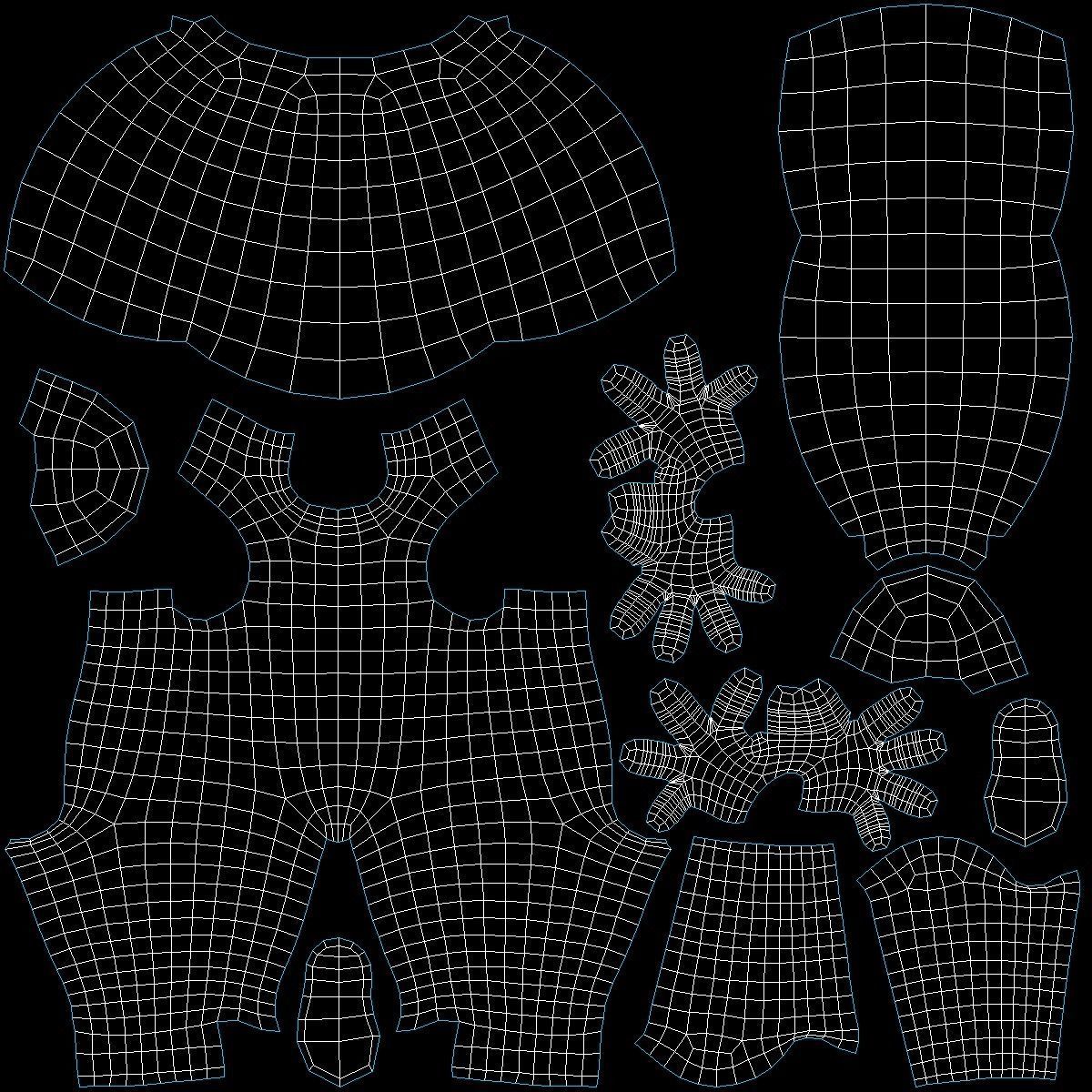 Cute Stickman In A-Pose CAT Rig Low-poly 3D model_20