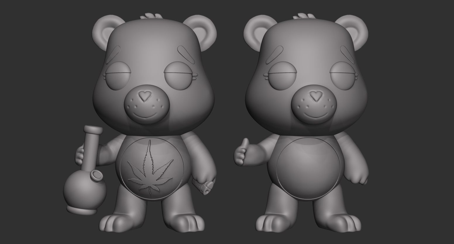 Weed Bear 3D print model_3